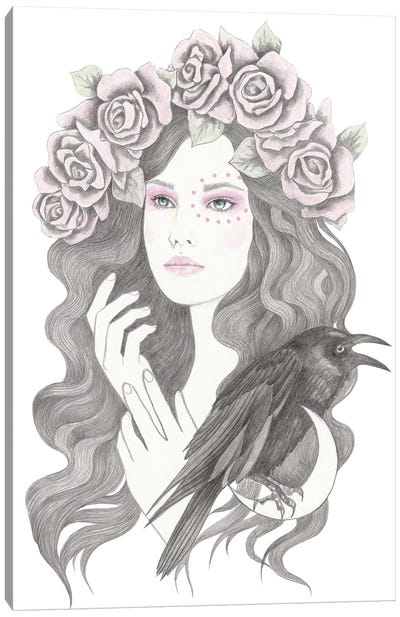 Blackbird Canvas Art Print - Crow Art