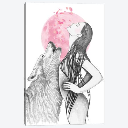 Pink Moon Canvas Print #AHR73} by Andrea Hrnjak Art Print