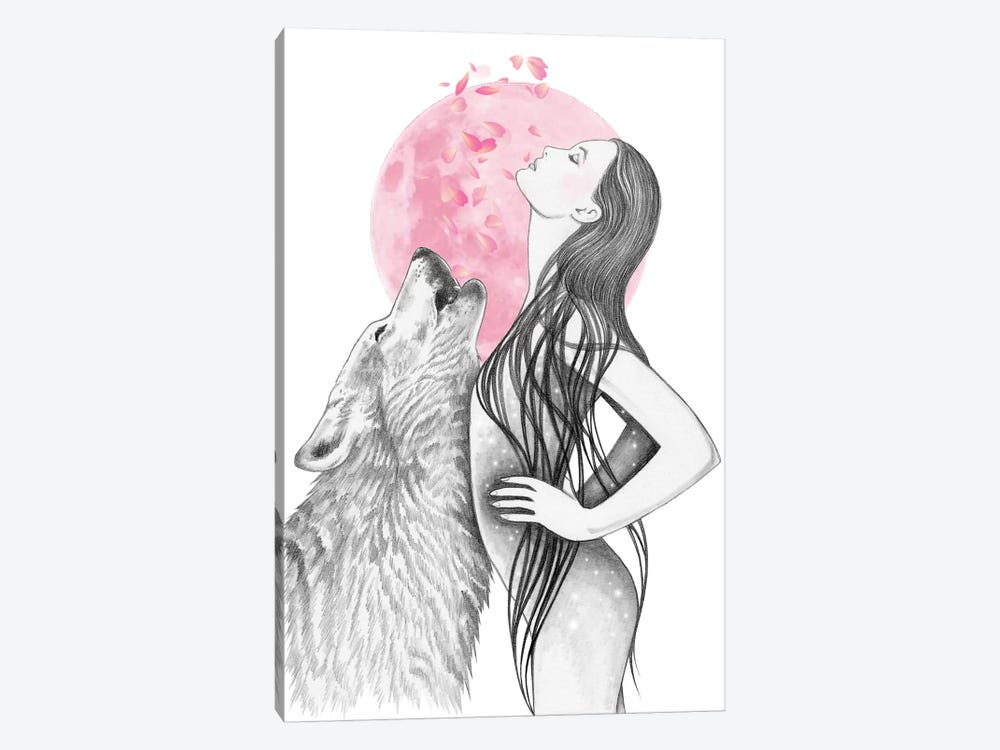Pink Moon by Andrea Hrnjak 1-piece Canvas Print