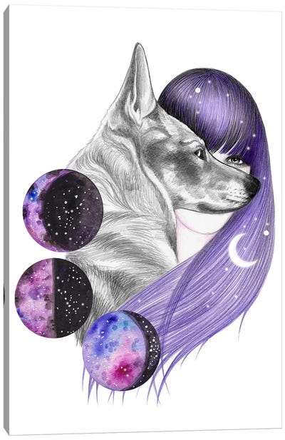 Moon Magic Canvas Art Print - Wolf Art