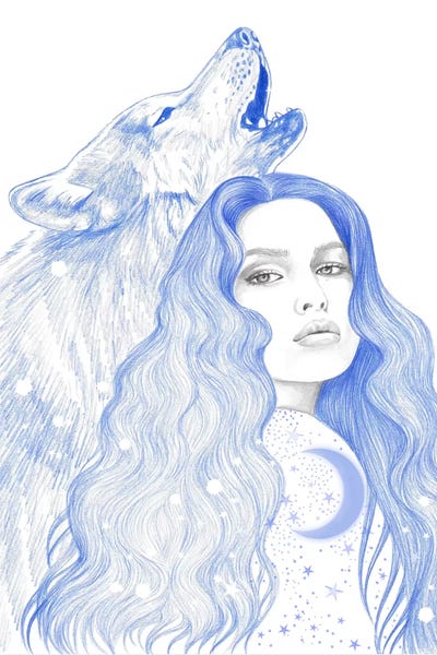 Blue Star by Andrea Hrnjak framed canvas print