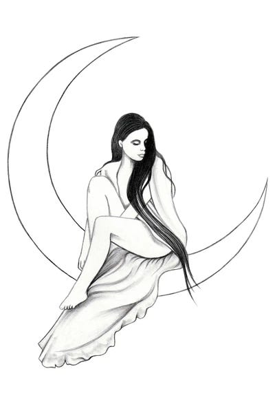 Moon by Andrea Hrnjak framed canvas print