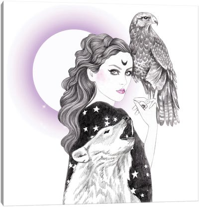 Sorceress Canvas Art Print - Buzzard & Hawk Art