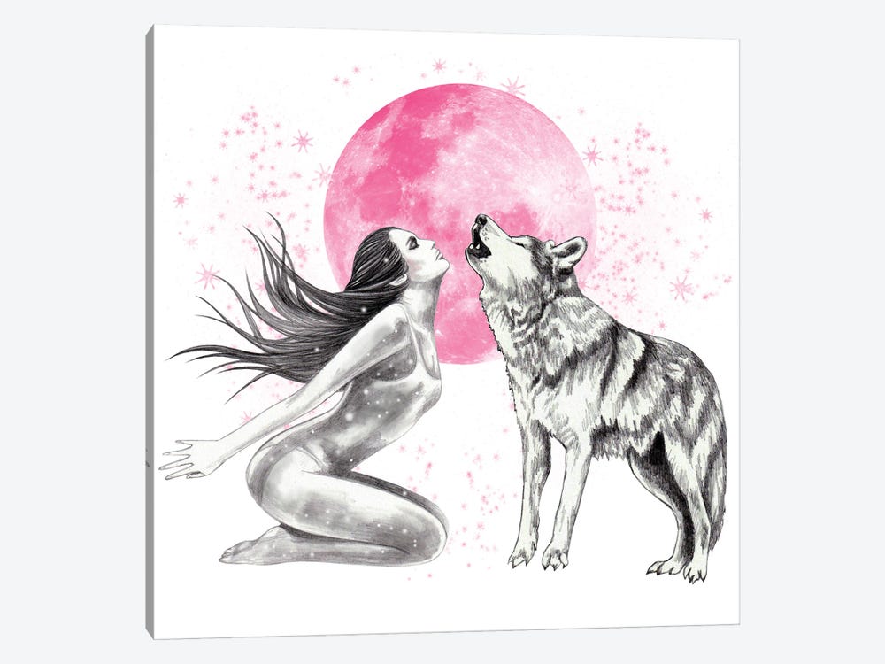 Pink Moon Magic by Andrea Hrnjak 1-piece Art Print