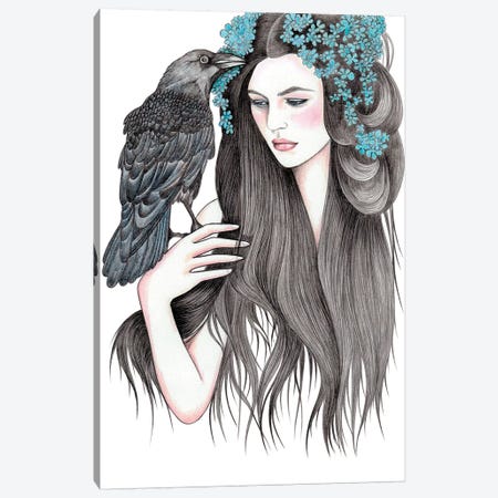 Crow Canvas Print #AHR9} by Andrea Hrnjak Canvas Art Print