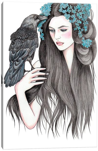 Crow Canvas Art Print