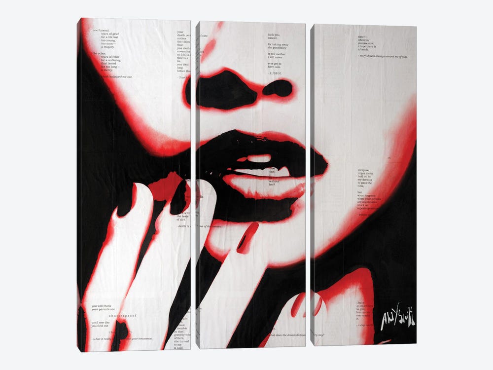 Kiss Of Engulfing by Ahmad Shariff 3-piece Canvas Artwork