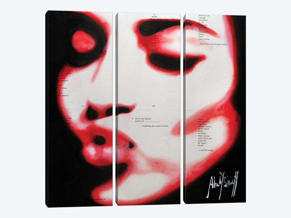 Kiss Of Passion by Ahmad Shariff 3-piece Canvas Print
