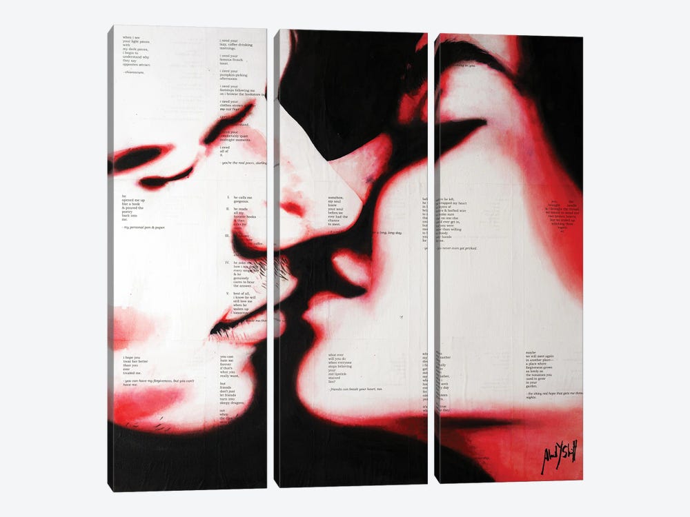 Kiss Of Seduction by Ahmad Shariff 3-piece Canvas Wall Art