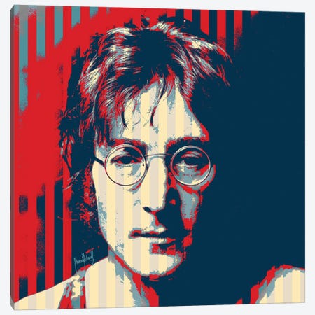 John Lennon Canvas Print #AHS23} by Ahmad Shariff Art Print