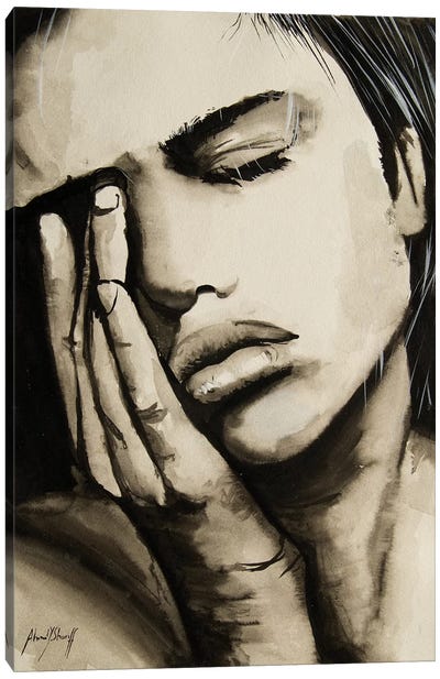 Sad Woman Canvas Art Print - Model Art