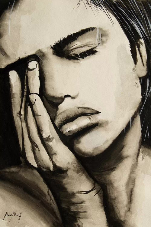 Sad Woman by Ahmad Shariff wall art