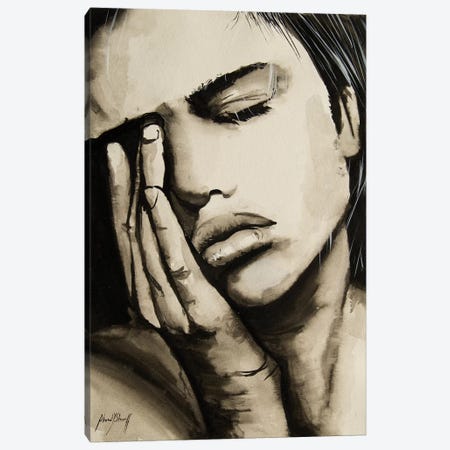 Sad Woman Canvas Print #AHS38} by Ahmad Shariff Canvas Art