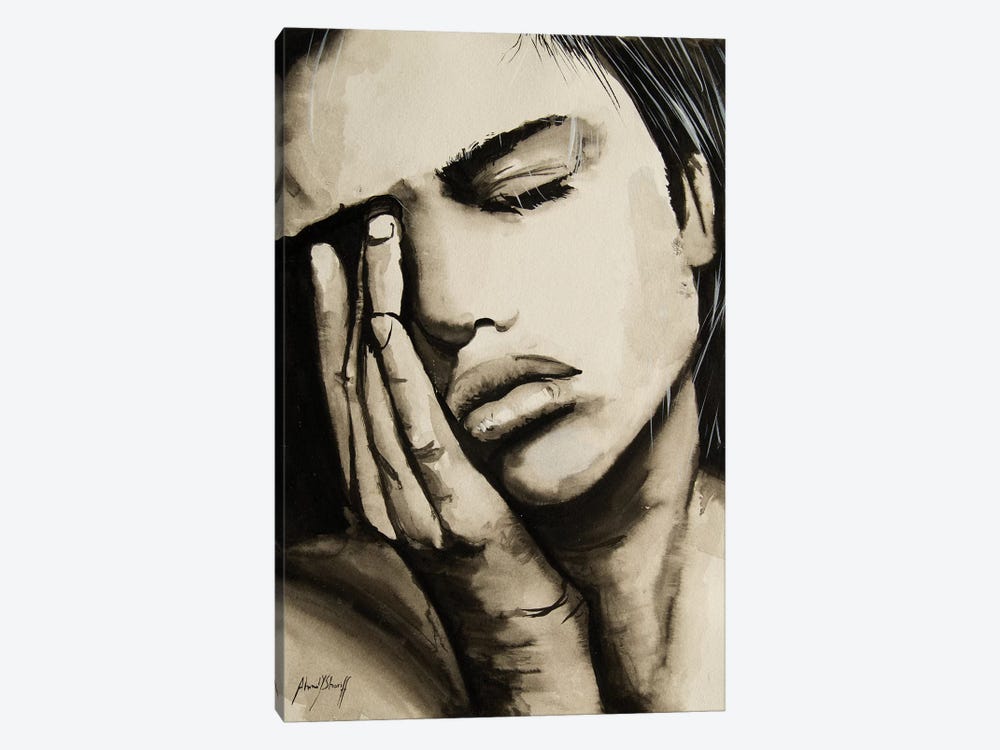 Sad Woman by Ahmad Shariff 1-piece Canvas Print