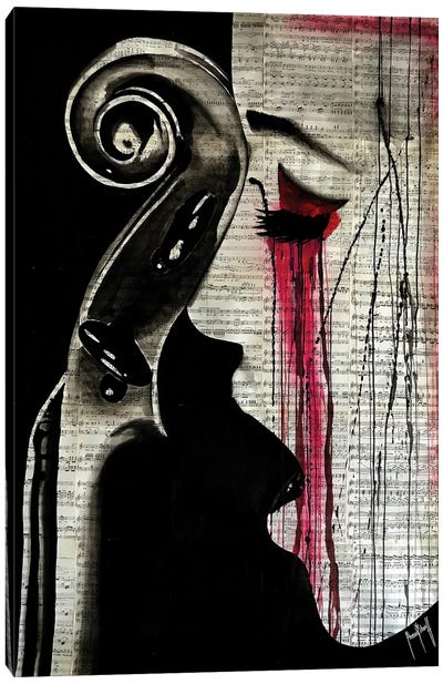 Woman Cello Canvas Art Print - Ahmad Shariff