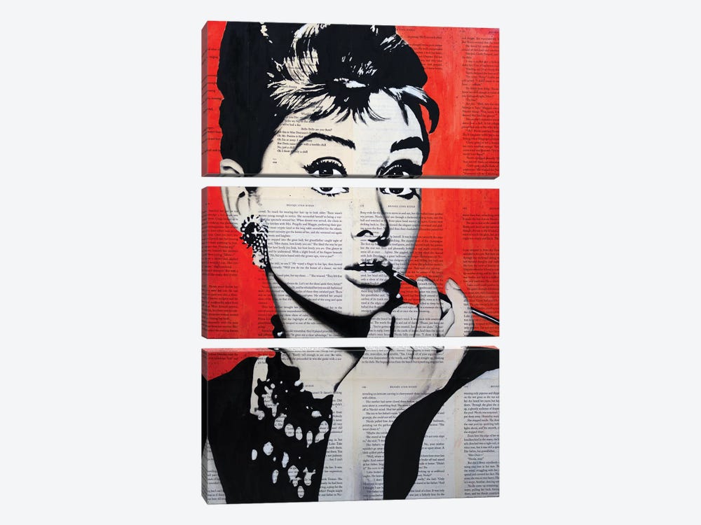 Audrey Hepburn by Ahmad Shariff 3-piece Canvas Art Print