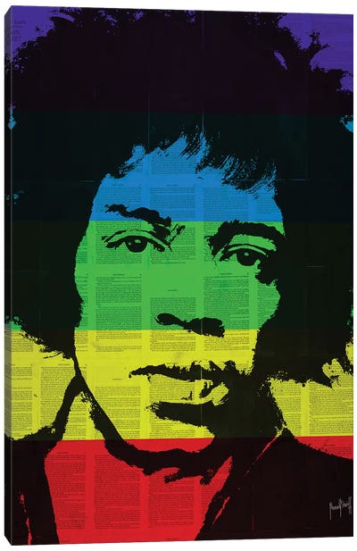 Jimi Rainbow Canvas Art Print - Jimi Hendrix