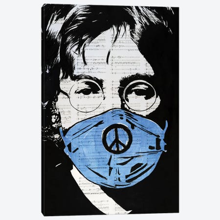 John Lennon Got Mask Canvas Print #AHS85} by Ahmad Shariff Canvas Art