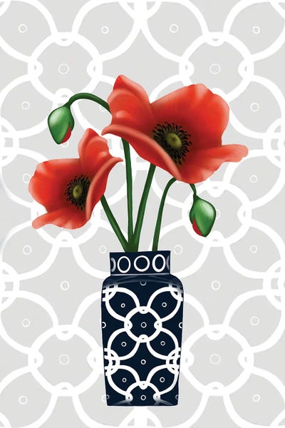 Blue Pot Poppy by Ann Hutchinson canvas print