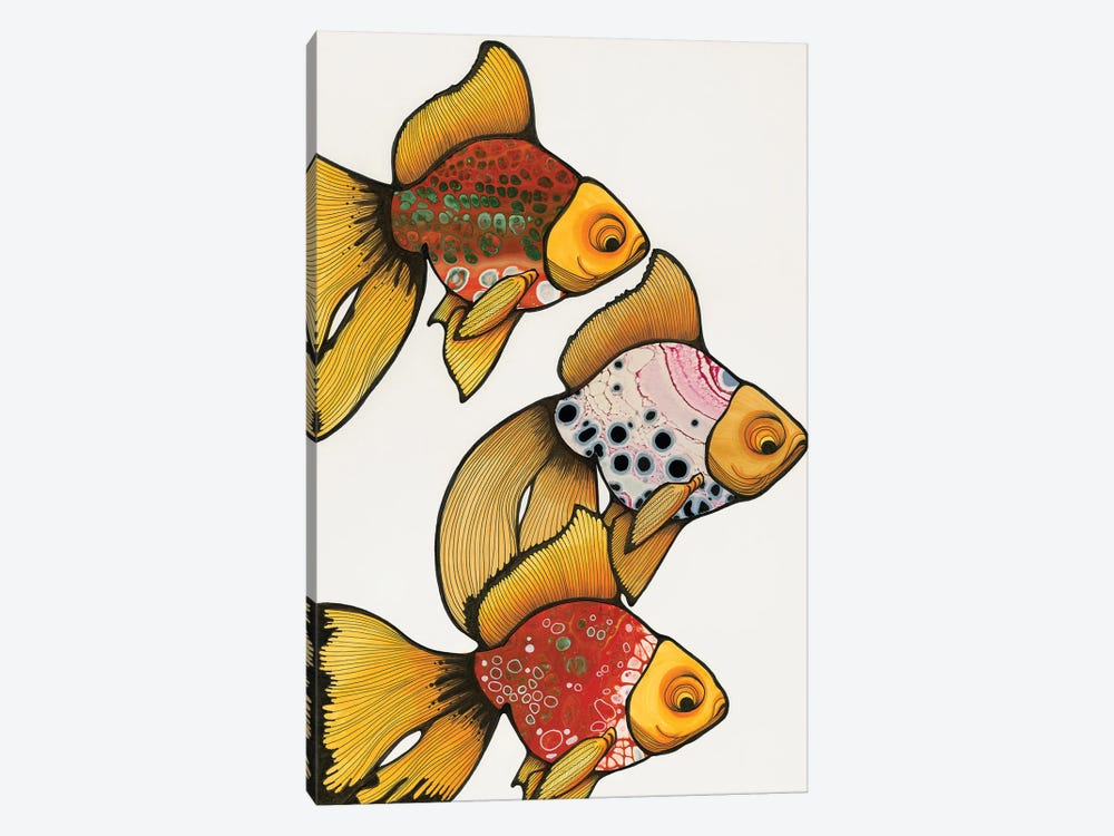 3 Goldfish by Ann Hutchinson 1-piece Canvas Print