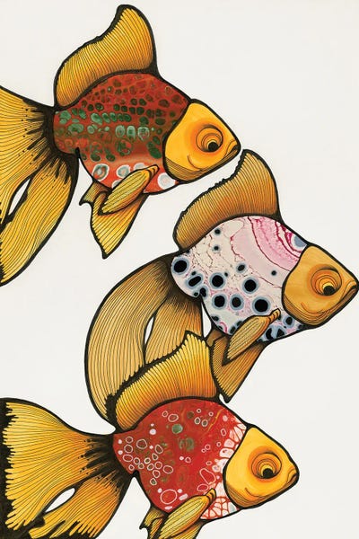 Embellished Animals: 3 Goldfish by Ann Hutchinson