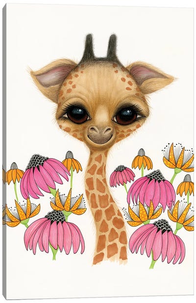 Baby Giraffe Canvas Art Print - Ann Hutchinson