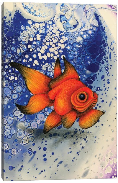 Floating Canvas Art Print - Goldfish Art