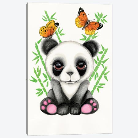 Baby Panda Canvas Print #AHT3} by Ann Hutchinson Canvas Art Print