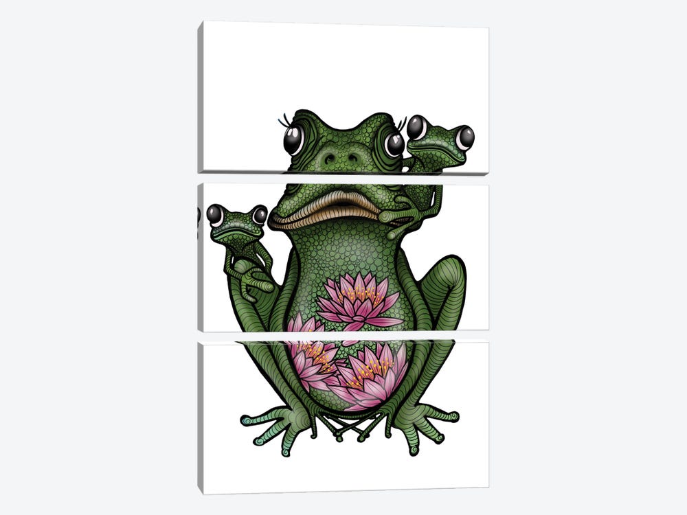 Frogs by Ann Hutchinson 3-piece Canvas Art Print