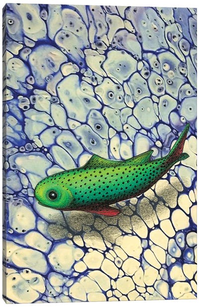 In The Shallows Canvas Art Print - Koi Fish Art