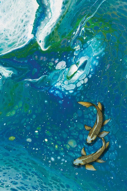 Koi Marble Shadows by Ann Hutchinson wall art