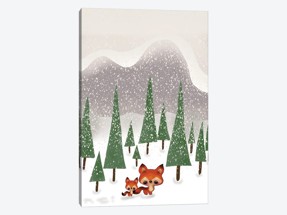 Little Foxes In The Field by Ann Hutchinson 1-piece Canvas Print