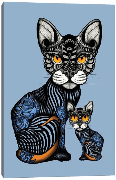 Little Tattoo And His Mum Canvas Art Print - Unconditional Love