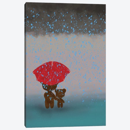 Little Teds In The Rain Canvas Print #AHT52} by Ann Hutchinson Canvas Art Print