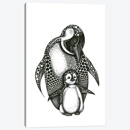Mother Penguin And Baby Canvas Print #AHT54} by Ann Hutchinson Canvas Wall Art