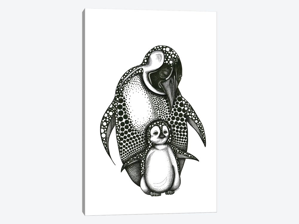 Mother Penguin And Baby by Ann Hutchinson 1-piece Canvas Wall Art