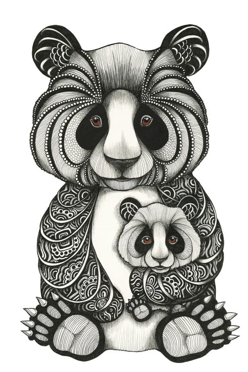 Mumpanda And Baby by Ann Hutchinson wall art
