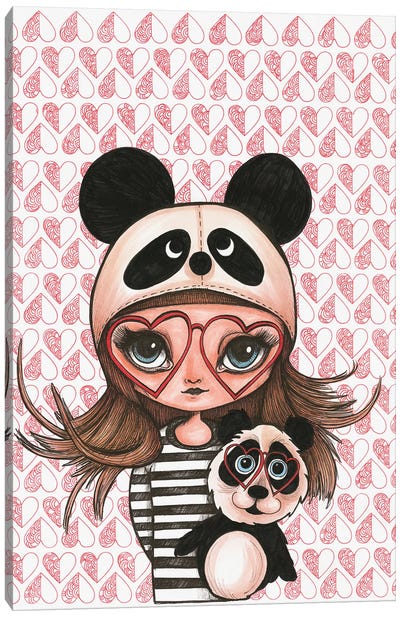 Panda Fan Canvas Art Print - Ann Hutchinson
