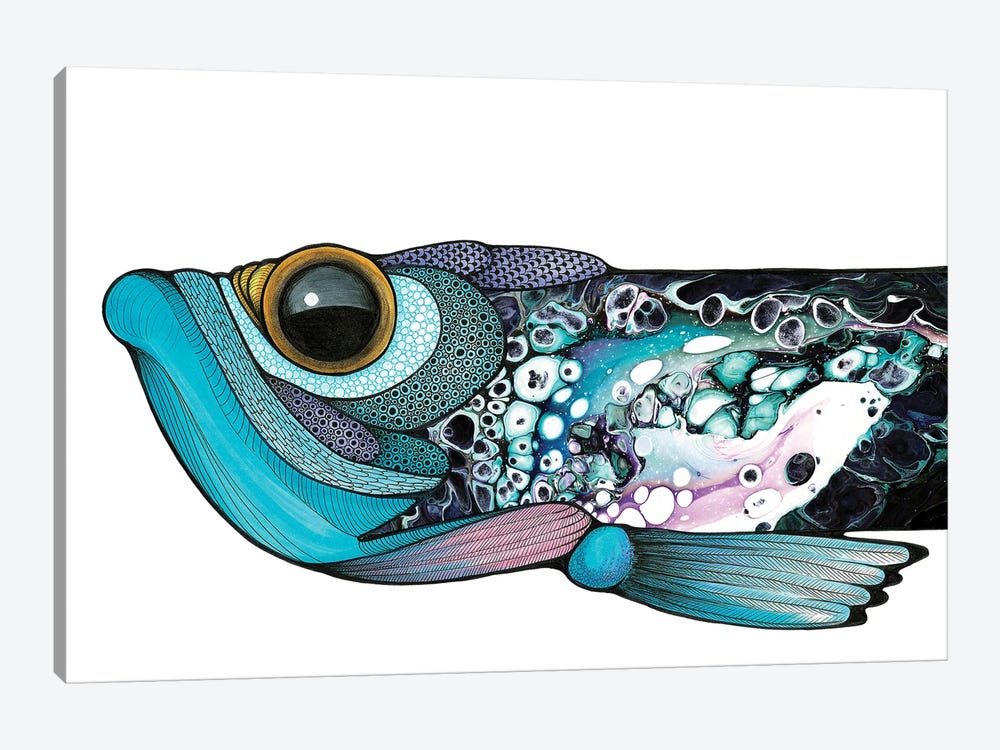 Big Eyed Fish by Ann Hutchinson 1-piece Canvas Wall Art