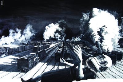 Are We High Enough To Clear These Tracks by Alec Huxley art print