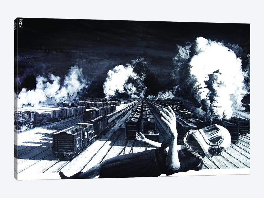 Are We High Enough To Clear These Tracks by Alec Huxley 1-piece Canvas Art Print