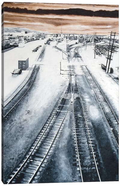 Argo Yard Canvas Art Print - Train Art