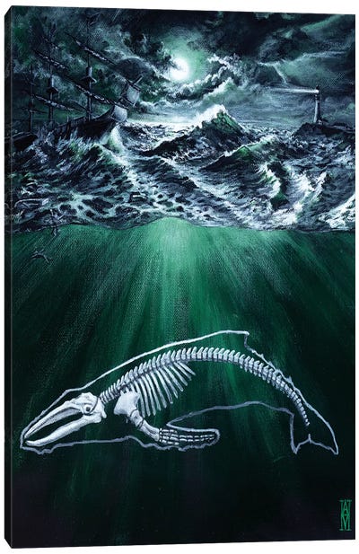 Last Flicker Of The Lamplighters Canvas Art Print - Humpback Whale Art