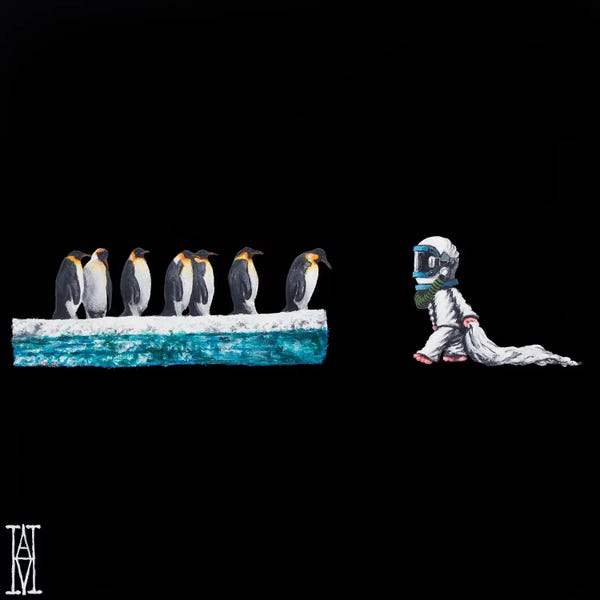 Penguins: Nocturnal Encounters XVI by Alec Huxley