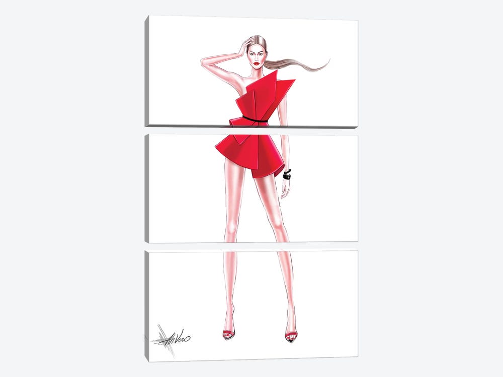 Fashion Red by AhVero 3-piece Canvas Wall Art