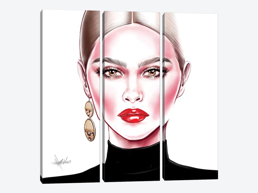 Red Lips by AhVero 3-piece Canvas Art