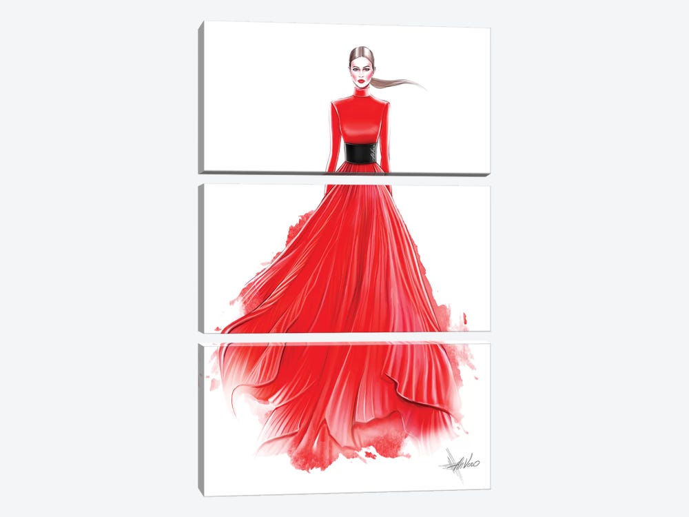 Red Red Dress by AhVero 3-piece Canvas Print