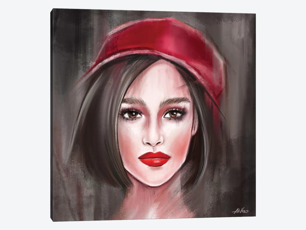 Red Hat by AhVero 1-piece Canvas Art