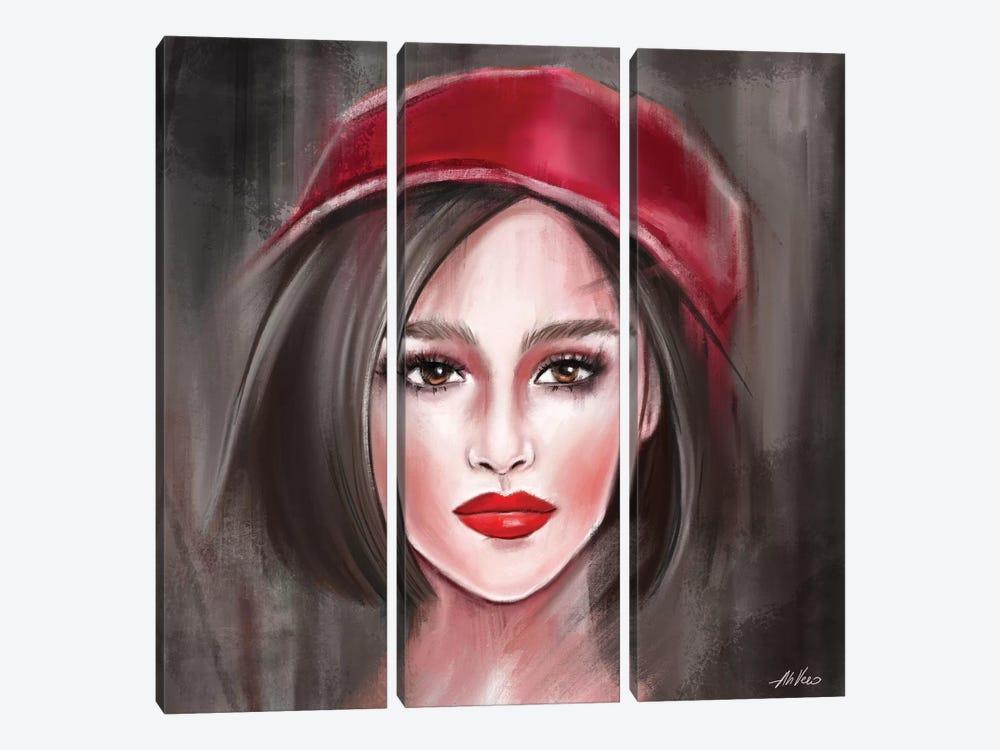 Red Hat by AhVero 3-piece Canvas Wall Art