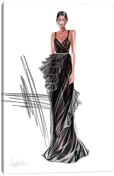 Couture Black Dress Canvas Art Print - Ahvero